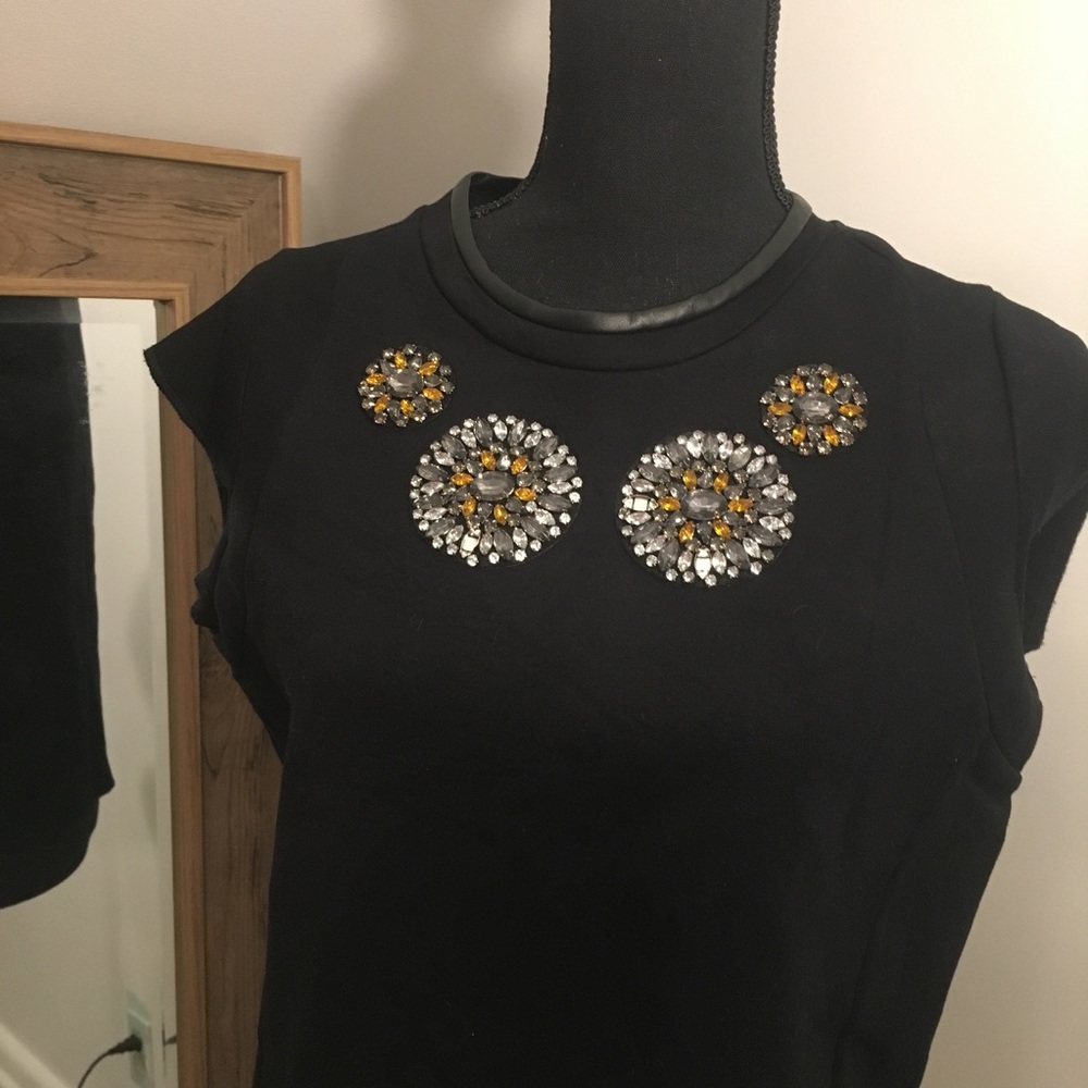 Zara Sleeveless Black Top w/ Rhinestones